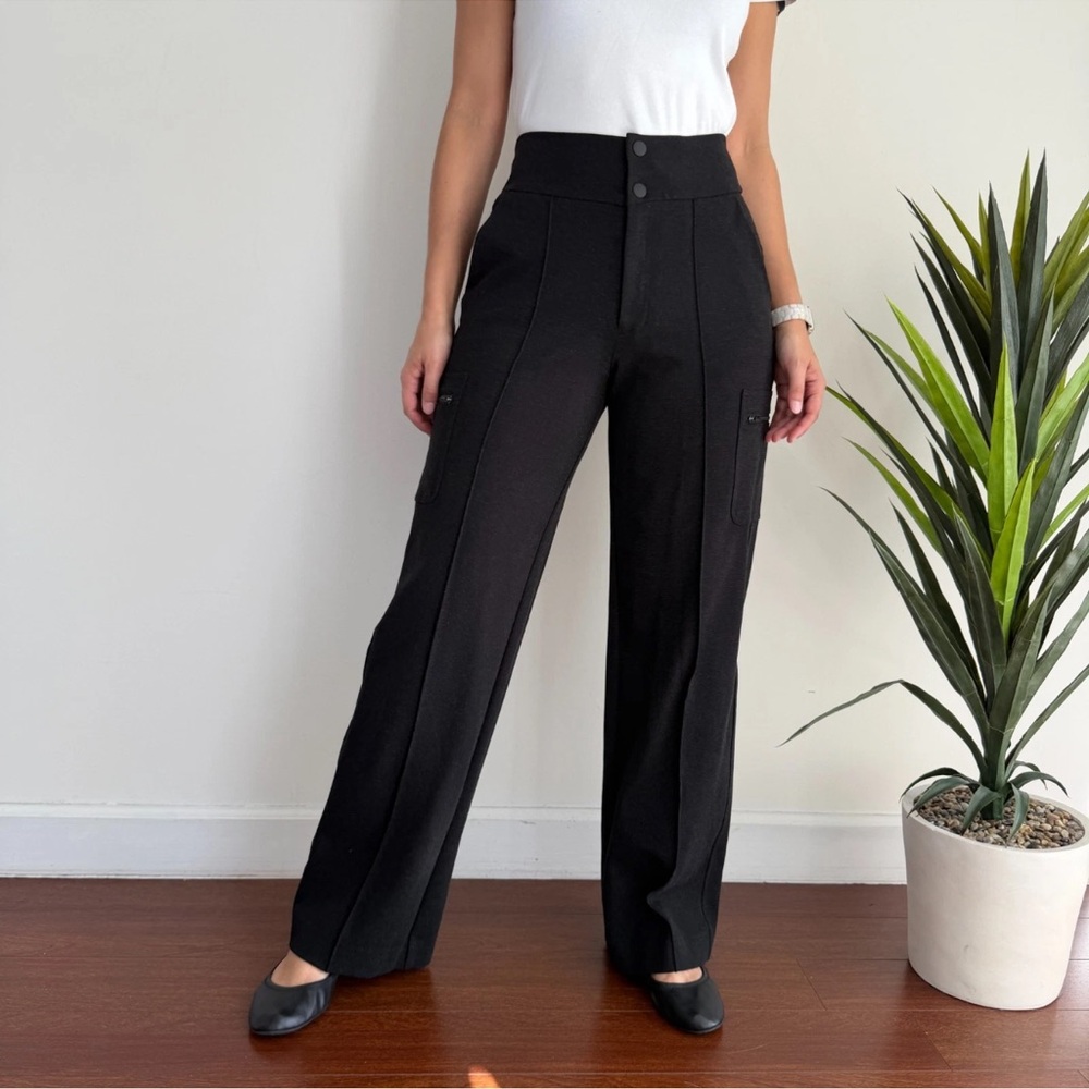 Athleta Venice Heathered Cargo Black Wide-Leg Pants Women’s Size 16 Versatile